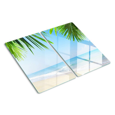 Schneidebrett glas Tropischer Strand mit Palmen