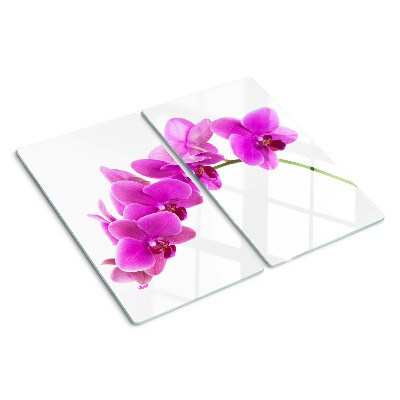Glasschneidebrett Orchideenblüten in Rosatönen