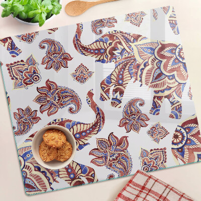 Schneidebrett glas Paisley-Muster mit Blumen