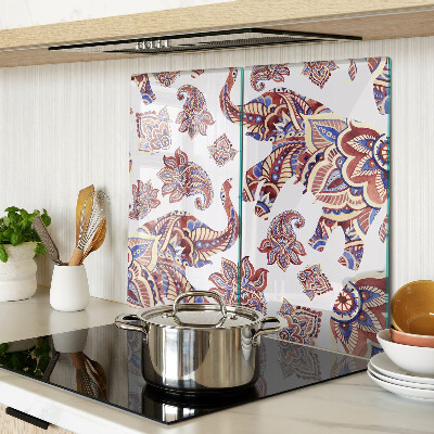 Schneidebrett glas Paisley-Muster mit Blumen
