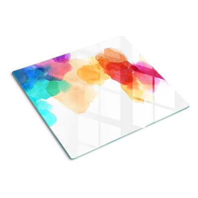 Schneidebrett glas Bunte Aquarellflecken