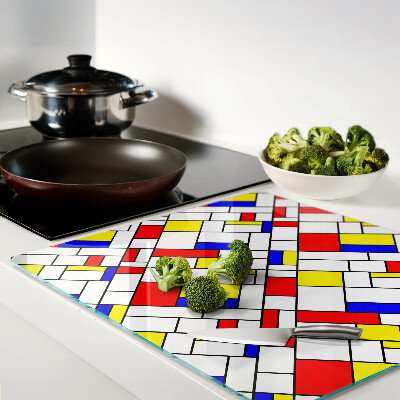 Schneidebrett glas Geometrie im Stil von Mondrian