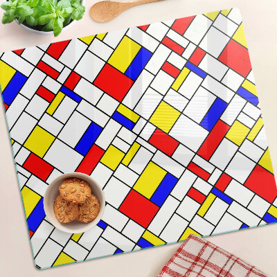 Schneidebrett glas Geometrie im Stil von Mondrian