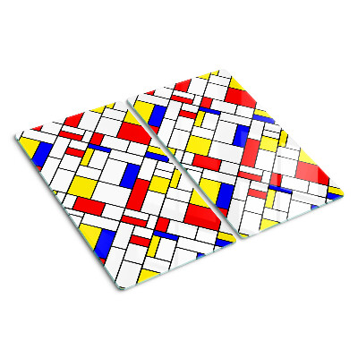 Schneidebrett glas Geometrie im Stil von Mondrian