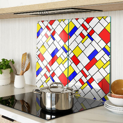 Schneidebrett glas Geometrie im Stil von Mondrian