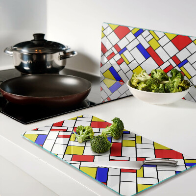 Schneidebrett glas Geometrie im Stil von Mondrian