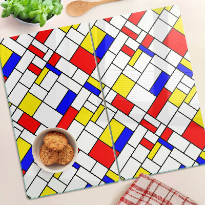 Schneidebrett glas Geometrie im Stil von Mondrian