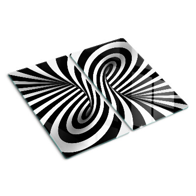 Schneidebrett glas Schwarz-weißes Spiralmuster