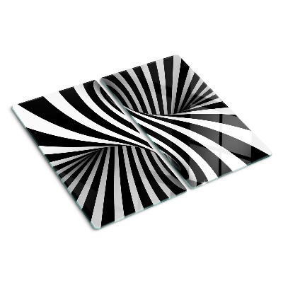 Glasschneidebrett Schwarz-weißes Spiralmuster