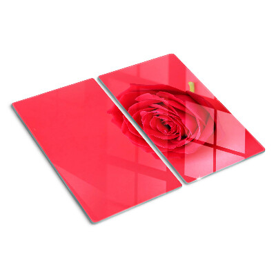 Schneidebrett glas Rote Rose auf dem Hintergrund
