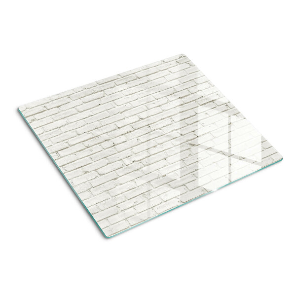 Schneidebrett glas Ziegelwand in Weiß