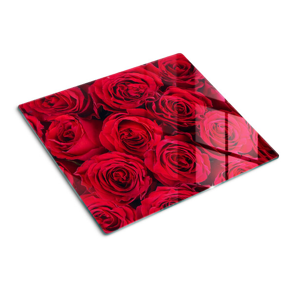 Glasschneidebrett Rote Rosen