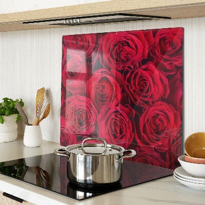 Glasschneidebrett Rote Rosen