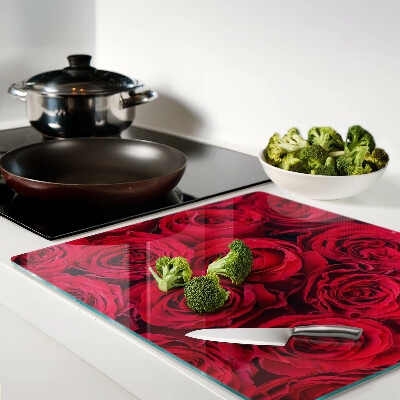 Glasschneidebrett Rote Rosen