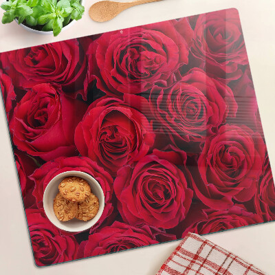 Glasschneidebrett Rote Rosen