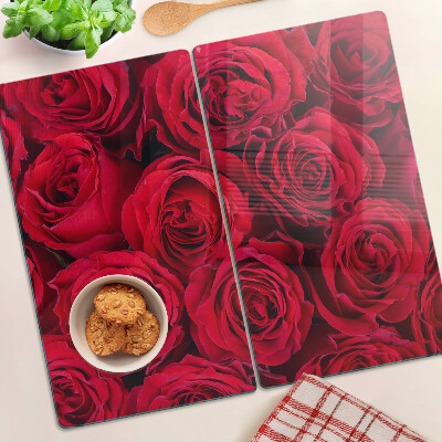 Glasschneidebrett Rote Rosen