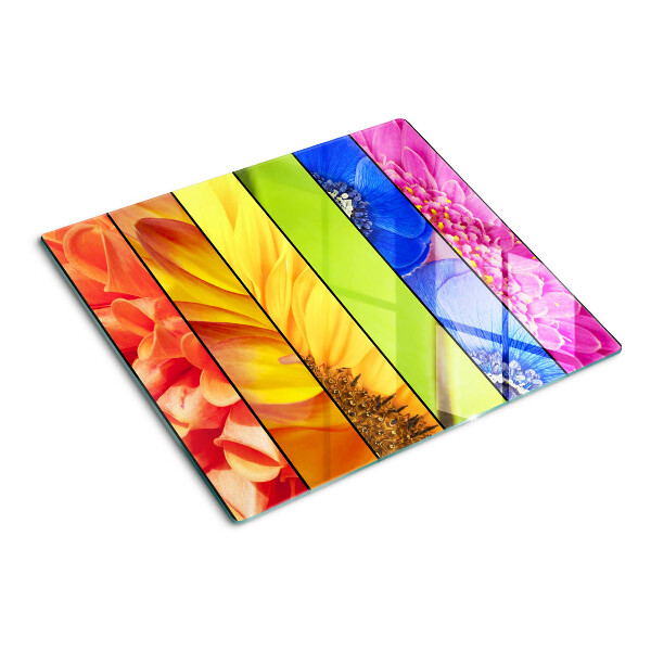 Glasschneidebrett Florale Motive in intensiven Farben