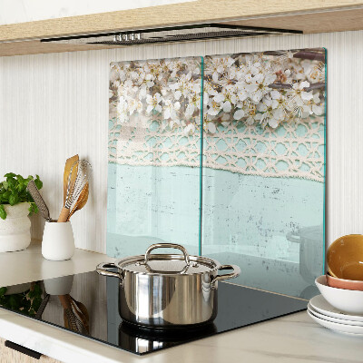 Schneidebrett glas Blumenmuster mit Spitze