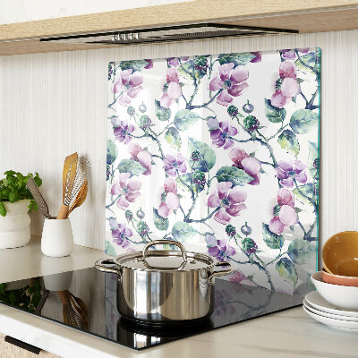 Schneidebrett glas Magnolien-Blumenmuster