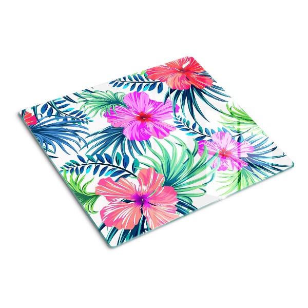 Glasschneidebrett Florales tropisches Motiv