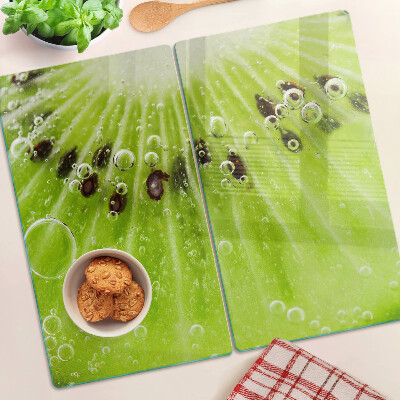 Schneidebrett glas Kiwi mit Wassertropfen