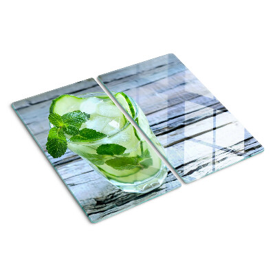 Schneidebrett glas Erfrischender Cocktail mit Minze