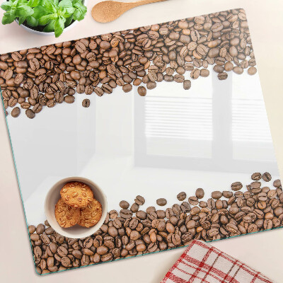 Glasschneidebrett Kaffeebohnen