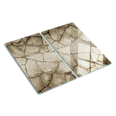 Glasschneidebrett Steinmosaik in Brauntönen