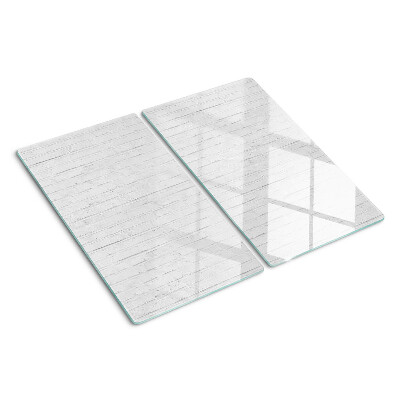 Glasschneidebrett Weiße Dielen