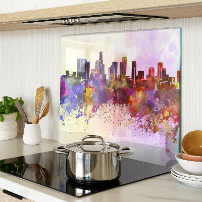 Glasschneidebrett Aquarell Stadtsilhouette Landschaft
