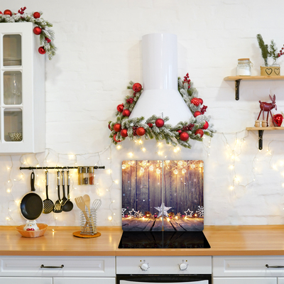 Glas Ceranfeldabdeckung Spritzschutz Sterne Weihnachtsbeleuchtung Dekorationen