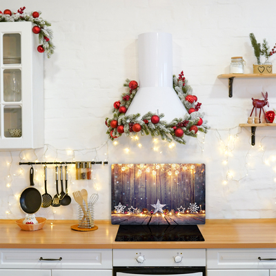 Glas Ceranfeldabdeckung Spritzschutz Sterne Weihnachtsbeleuchtung Dekorationen