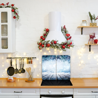 Glas Ceranfeldabdeckung Winter-Schnee-Weihnachtsbaum