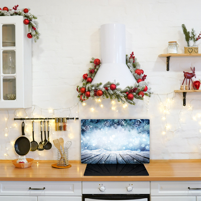 Glas Ceranfeldabdeckung Winter-Schnee-Weihnachtsbaum