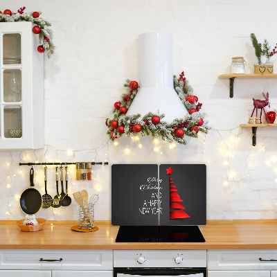 Glas Ceranfeldabdeckung Spritzschutz Abstraktion Weihnachtsbaum-Dekoration