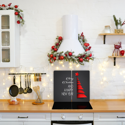 Glas Ceranfeldabdeckung Spritzschutz Abstraktion Weihnachtsbaum-Dekoration