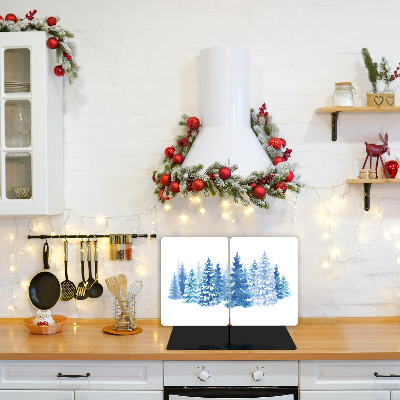 Glas Ceranfeldabdeckung Winter-Schnee-Weihnachtsbaum