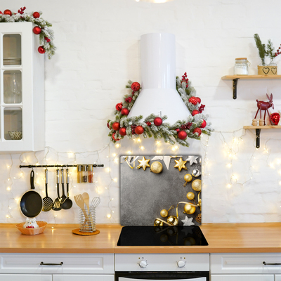 Glas Ceranfeldabdeckung Spritzschutz Golden Stars Weihnachtsferien