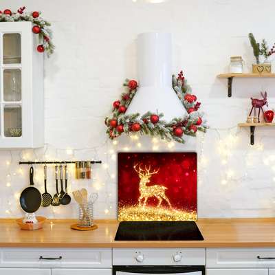 Glas Ceranfeldabdeckung Goldene Ren-Weihnachtsdekoration