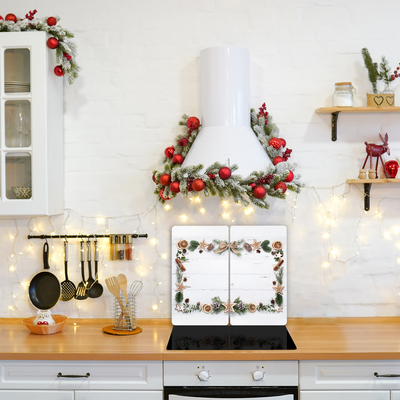 Glas Ceranfeldabdeckung Spritzschutz Weihnachtsfeiertags-Lebkuchen