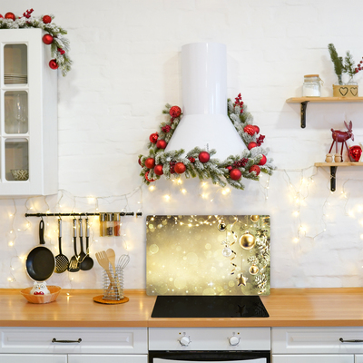 Glas Ceranfeldabdeckung Spritzschutz Gold Weihnachtsschmuck