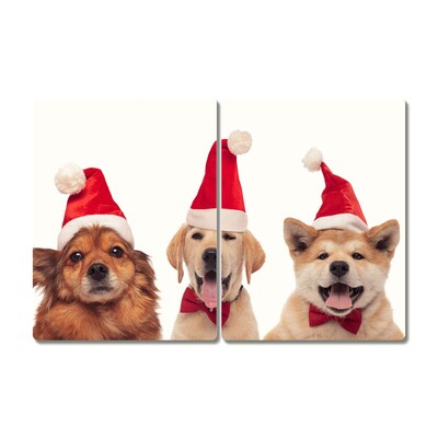 Glas Ceranfeldabdeckung Spritzschutz Hunde Weihnachtsmann-Weihnachten