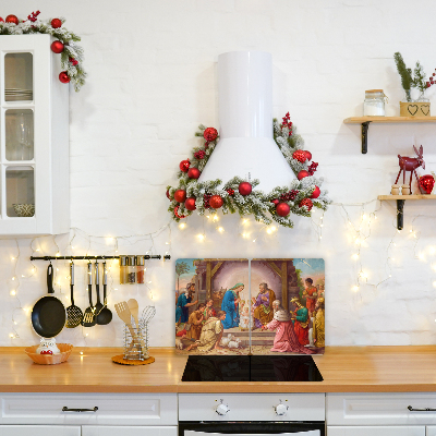 Glas Ceranfeldabdeckung Spritzschutz Stabiles Weihnachten Jesus