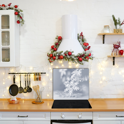 Glas Ceranfeldabdeckung Spritzschutz Snowflake Weihnachtsdekoration