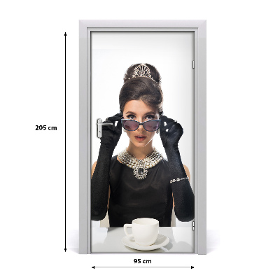 Selbstklebendes wandbild an der wand Frau in den gläsern