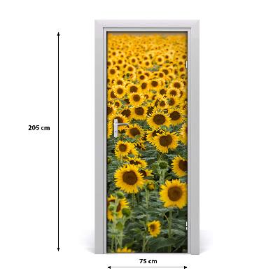 Selbstklebendes wandbild an der wand Feld von sonnenblumen