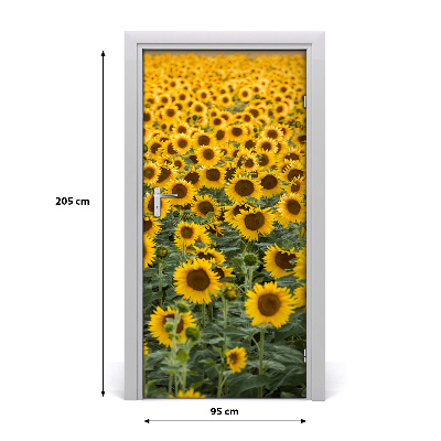 Selbstklebendes wandbild an der wand Feld von sonnenblumen