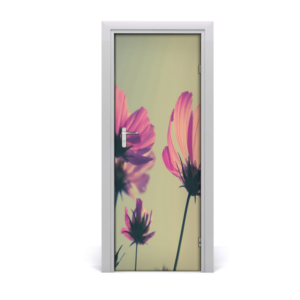 Selbstklebendes wandbild an der wand Pinke blumen