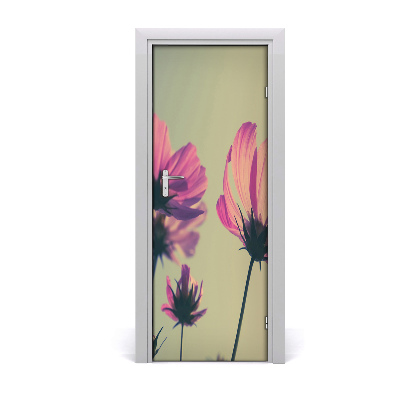 Selbstklebendes wandbild an der wand Pinke blumen