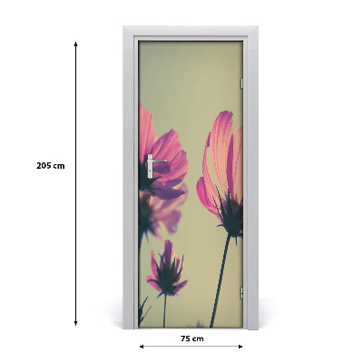 Selbstklebendes wandbild an der wand Pinke blumen